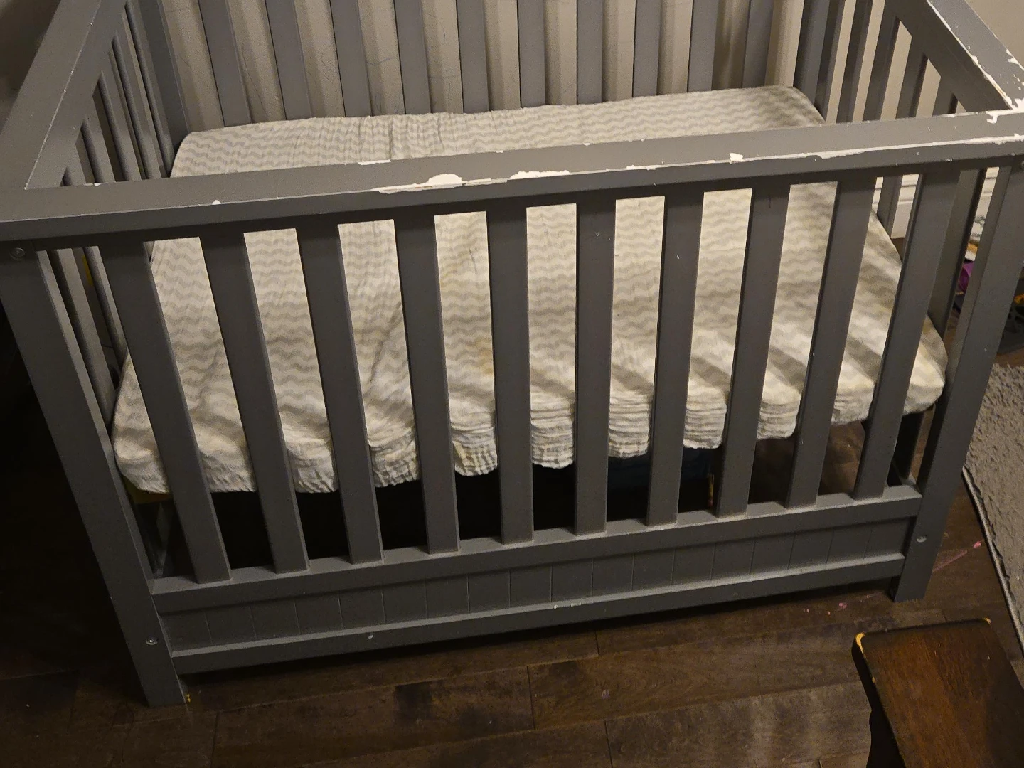 Grey Baby Crib
