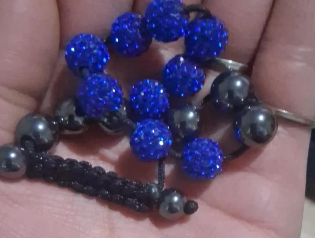 Blue & Gunmetal Bead Bracelet