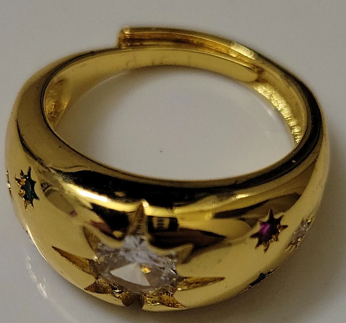 Gold Ring with Star Design