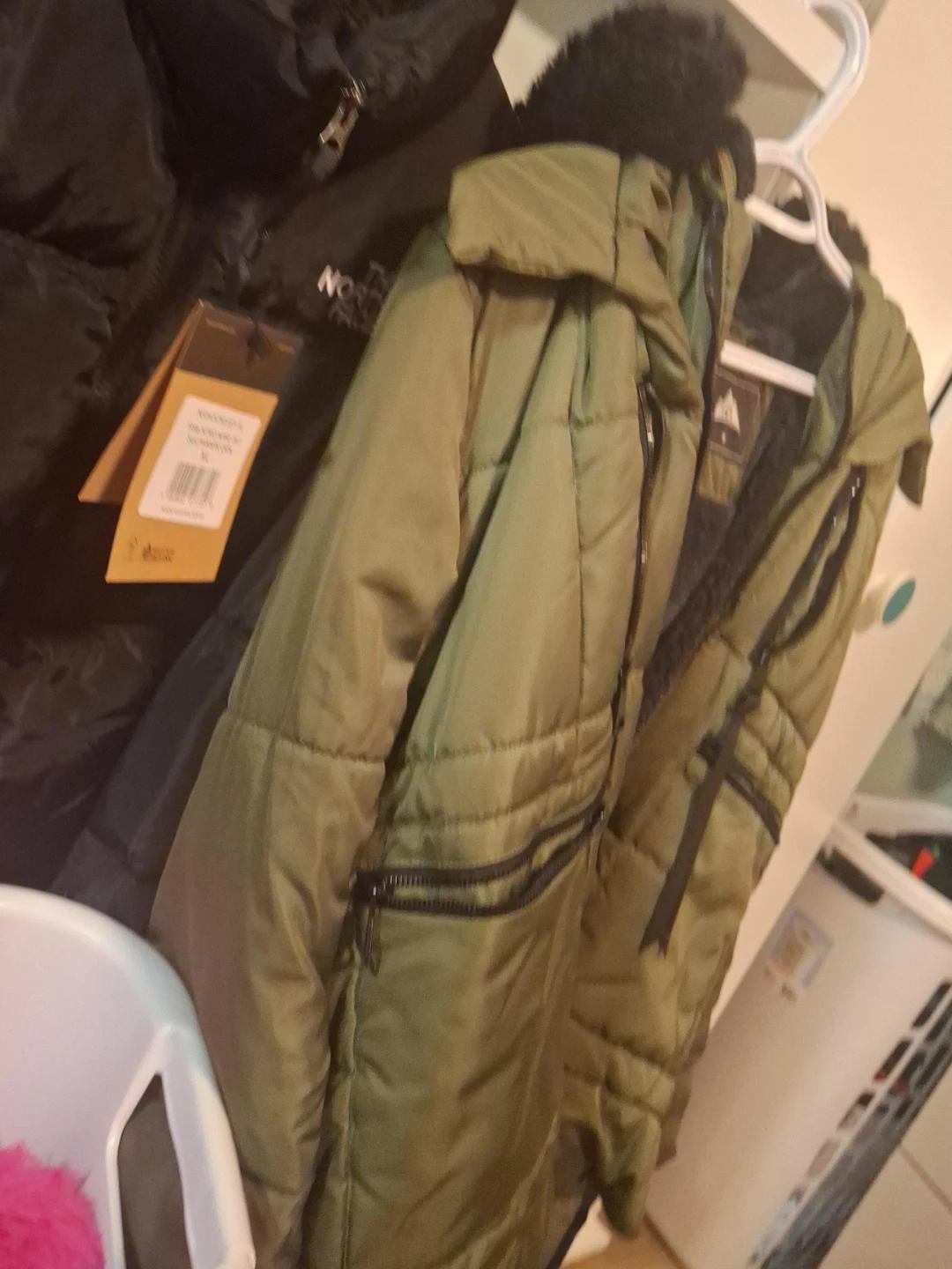 Olive green puffer jacket