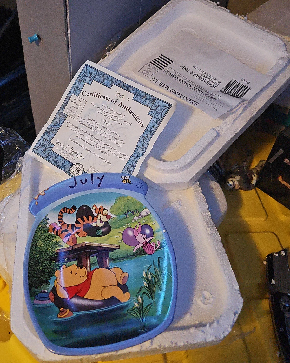 Bradford Exchange Winnie the Pooh Plate - July thumbnail