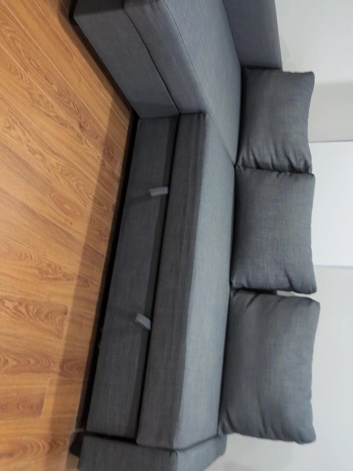 Grey Sectional Sofa with Cushions