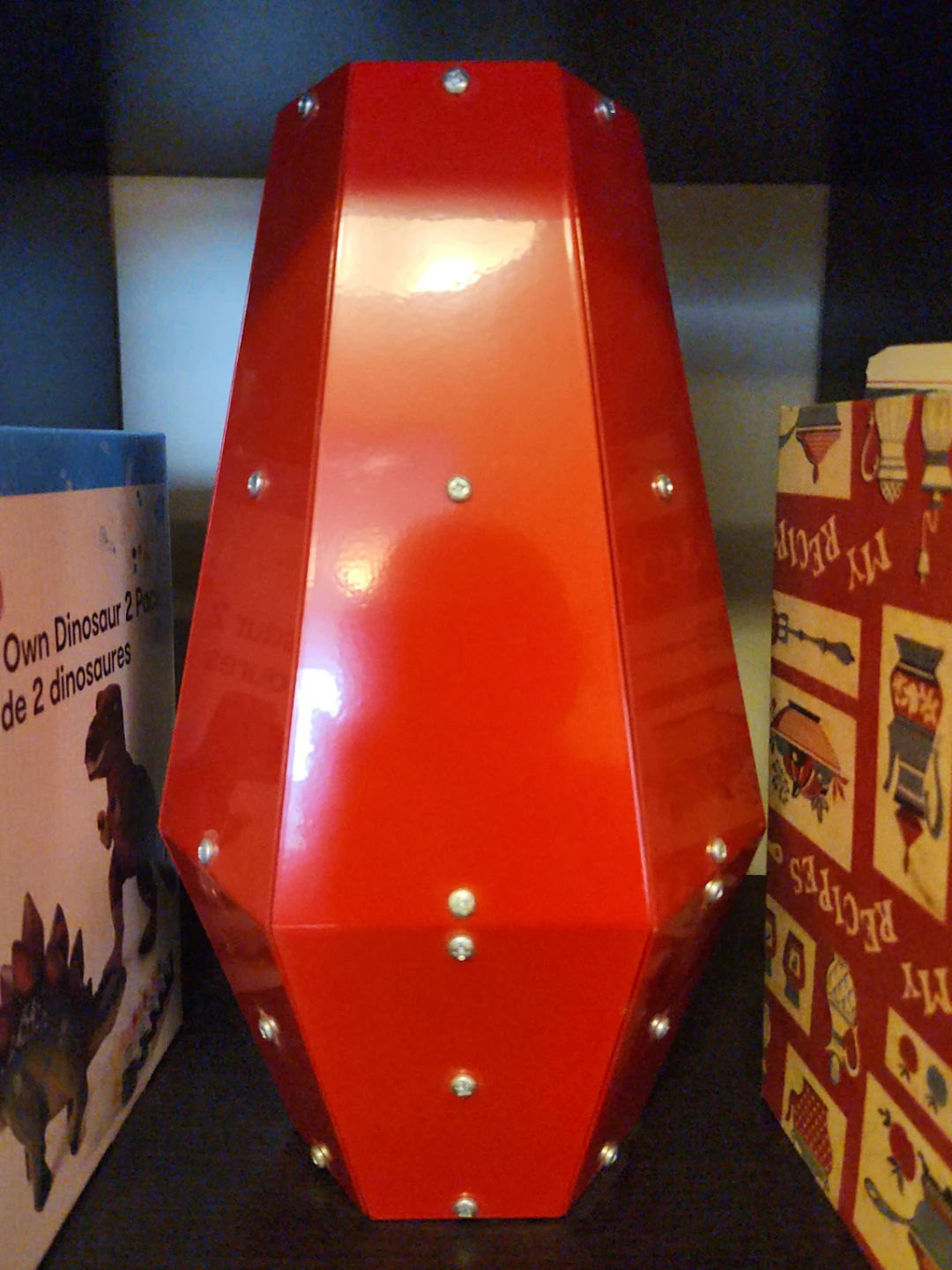 Red Metal Geometric Sculpture