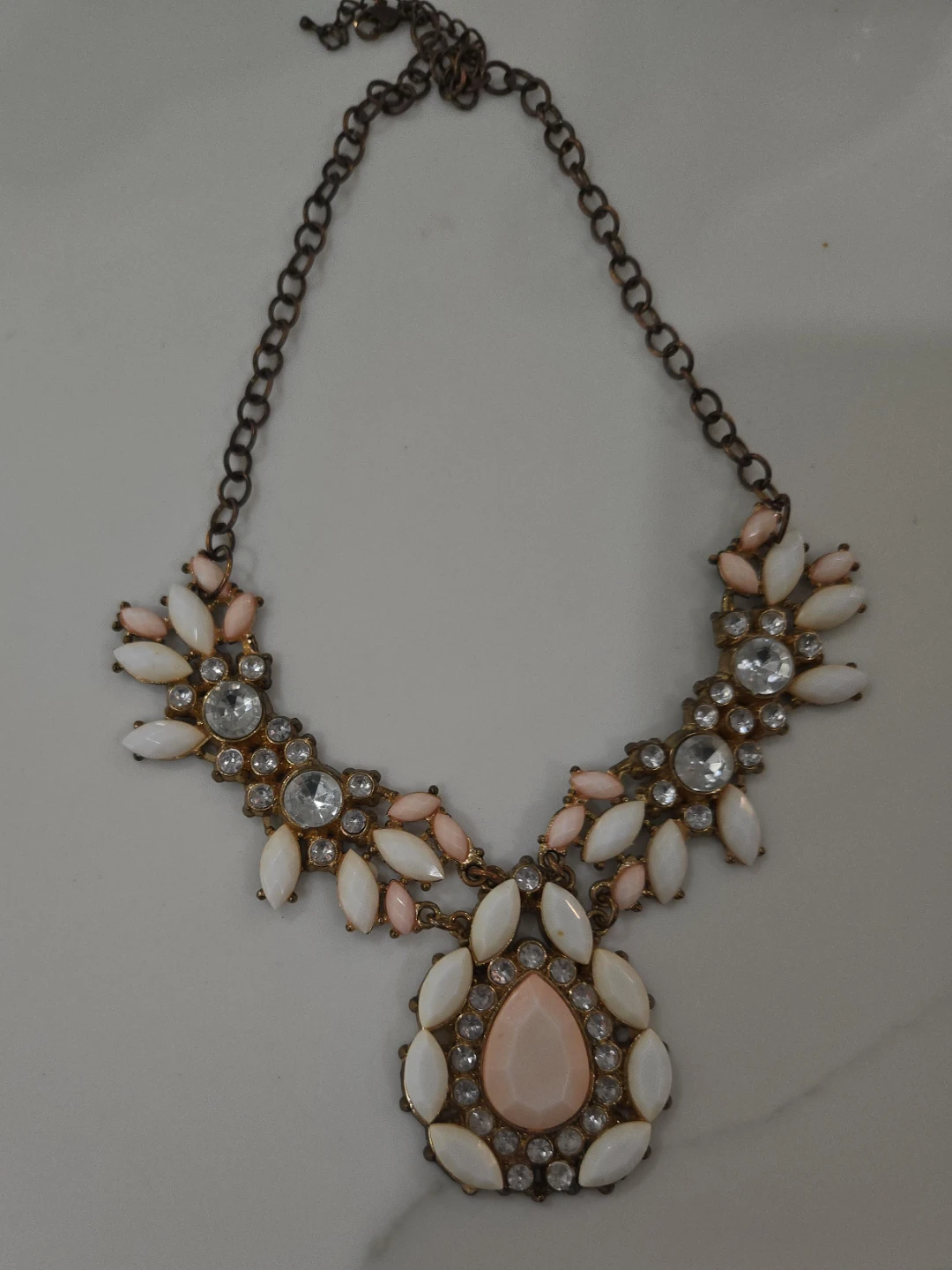 Statement Necklace - White & Pink image indicator(1)