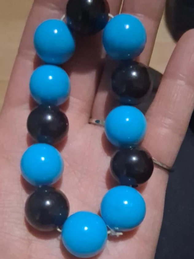Blue & Black Beaded Necklace