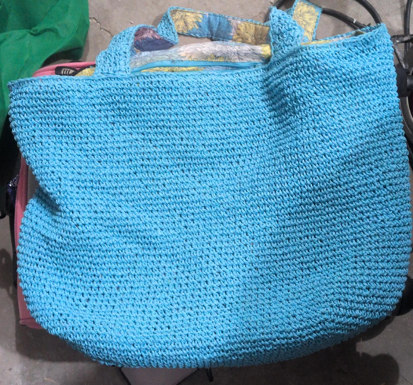 Old Navy Blue Crochet Tote Bag