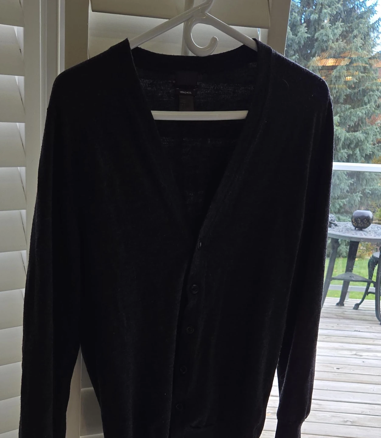 H & M Merino Wool Black Cardigan