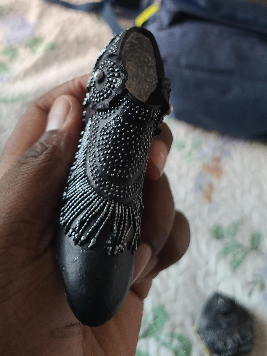 Black Decorative Shoe Figurine