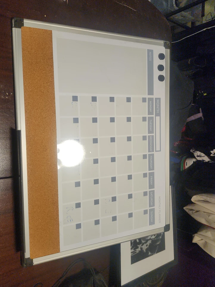 Whiteboard Calendar with Corkboard