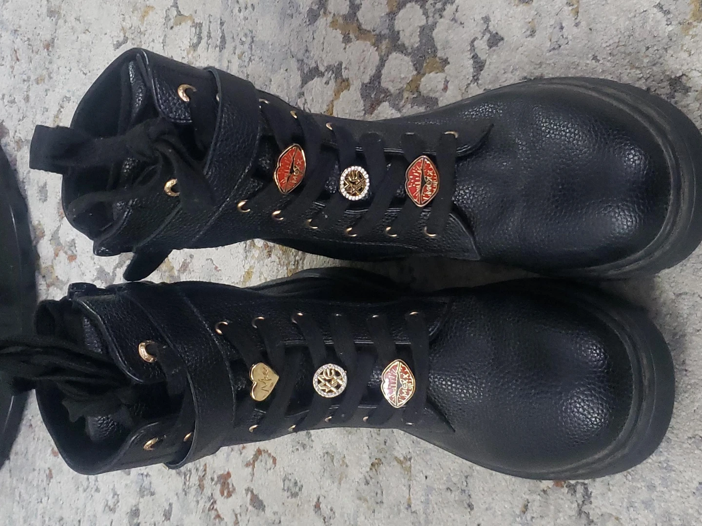 Black Ankle Boots with Pins