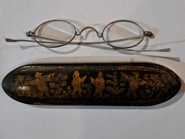 Antique Eyeglasses with Decorative Case