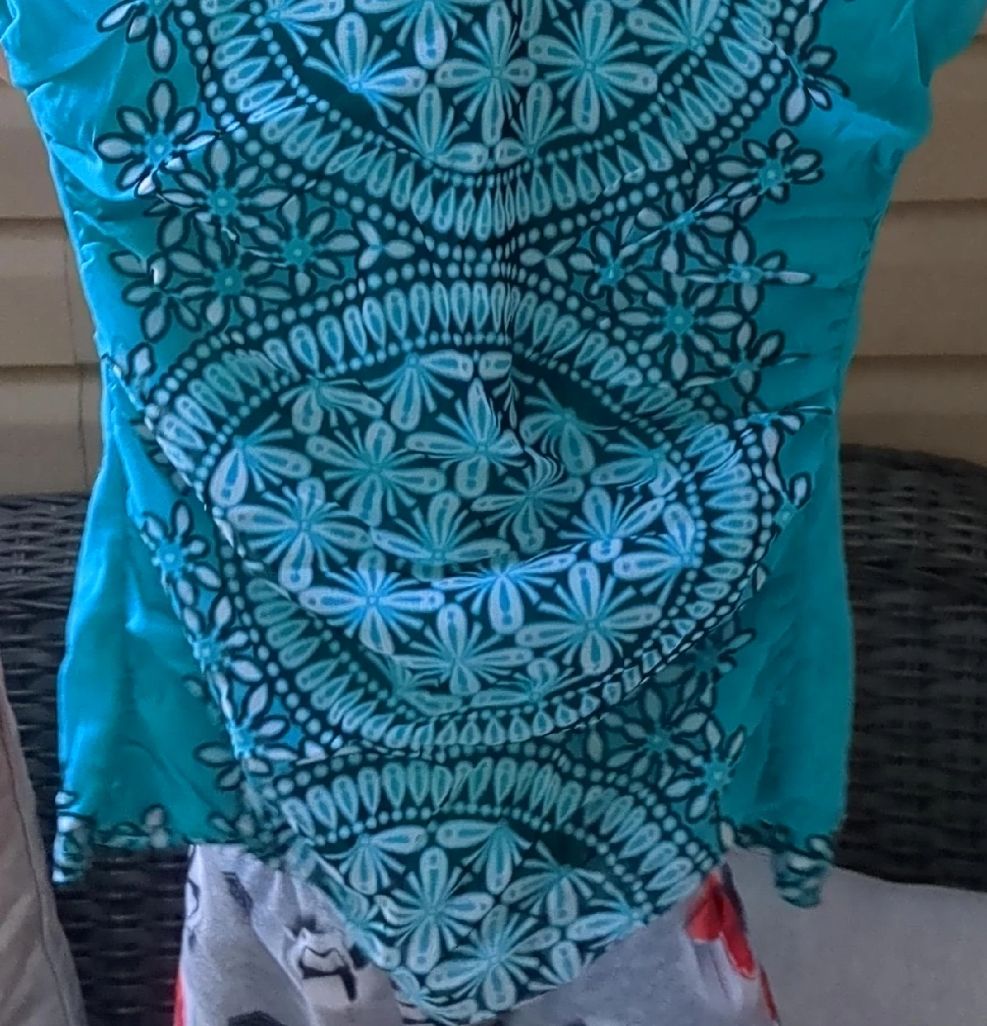 Turquoise Patterned Top