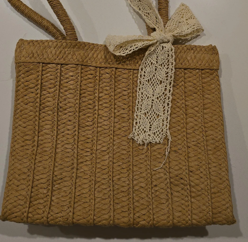Woven Straw Tote Bag