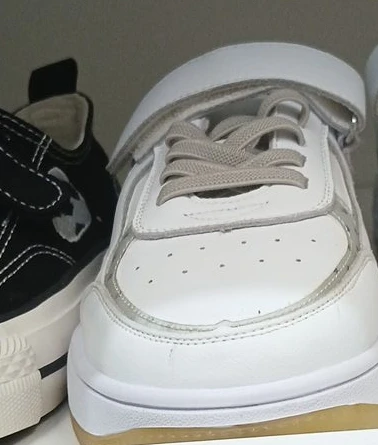 White Sneakers with Velcro Strap