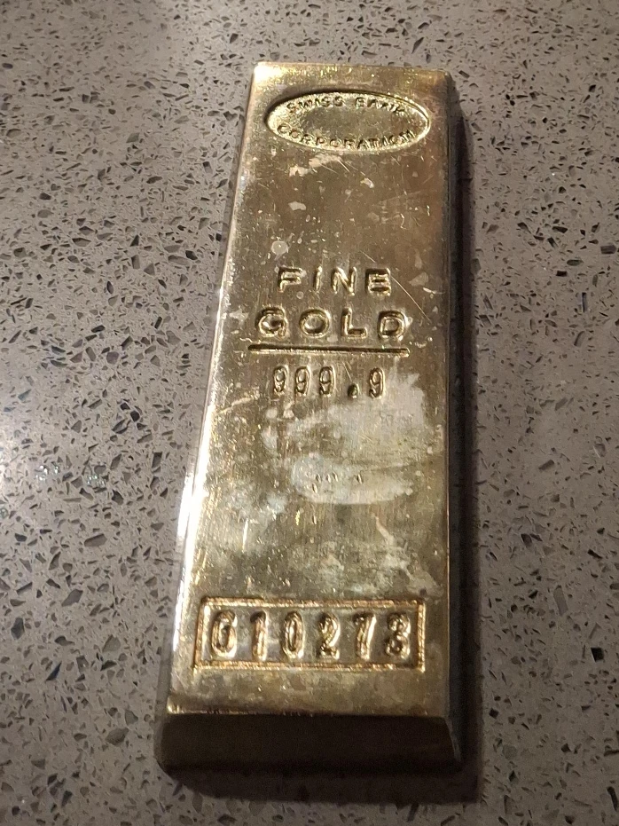 Swiss Bank Corporation Fine Gold 999.9 Bar