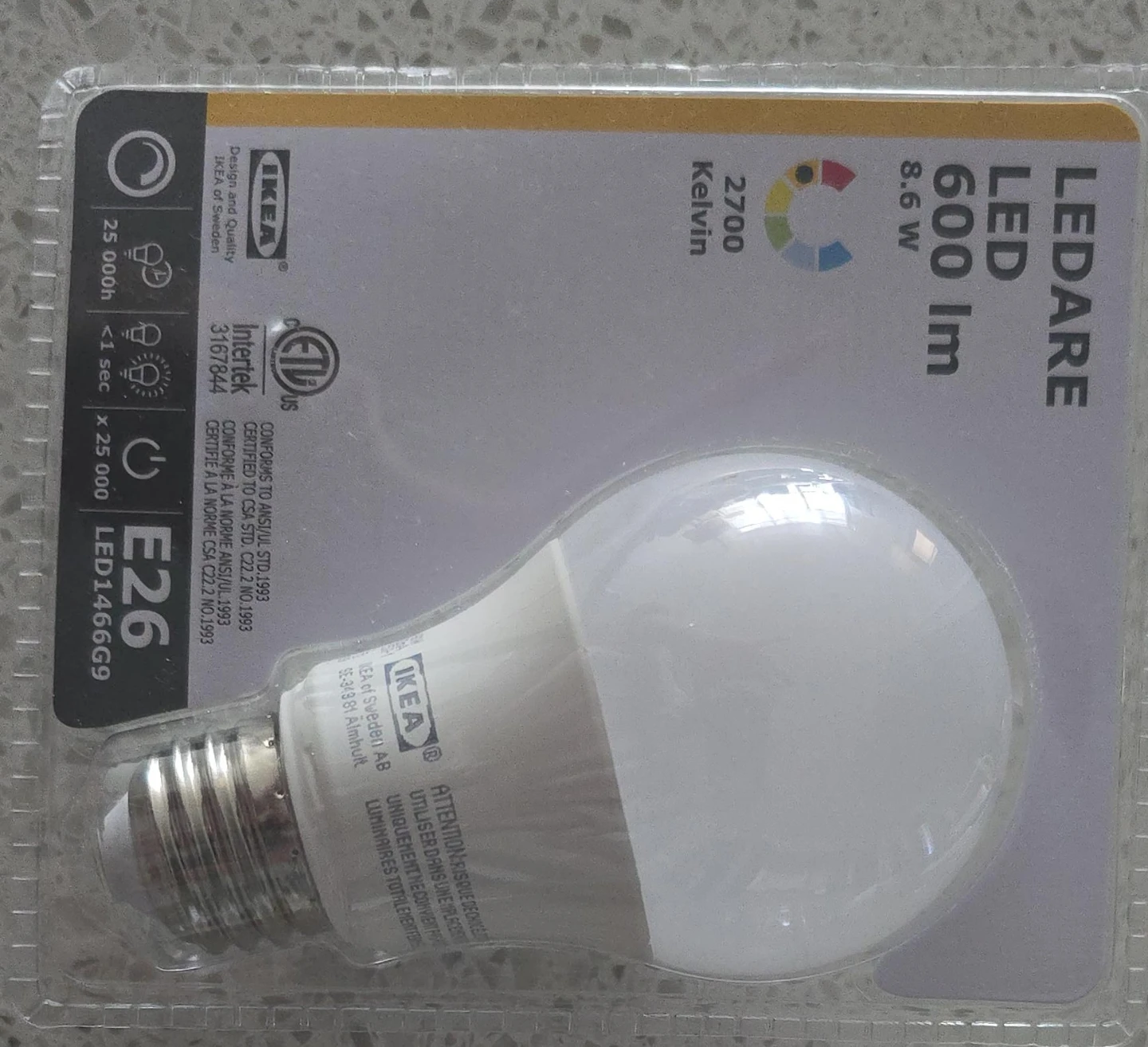 IKEA LEDARE LED 600lm Bulb - New!
