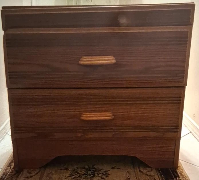 Wood 2-Drawer Nightstand