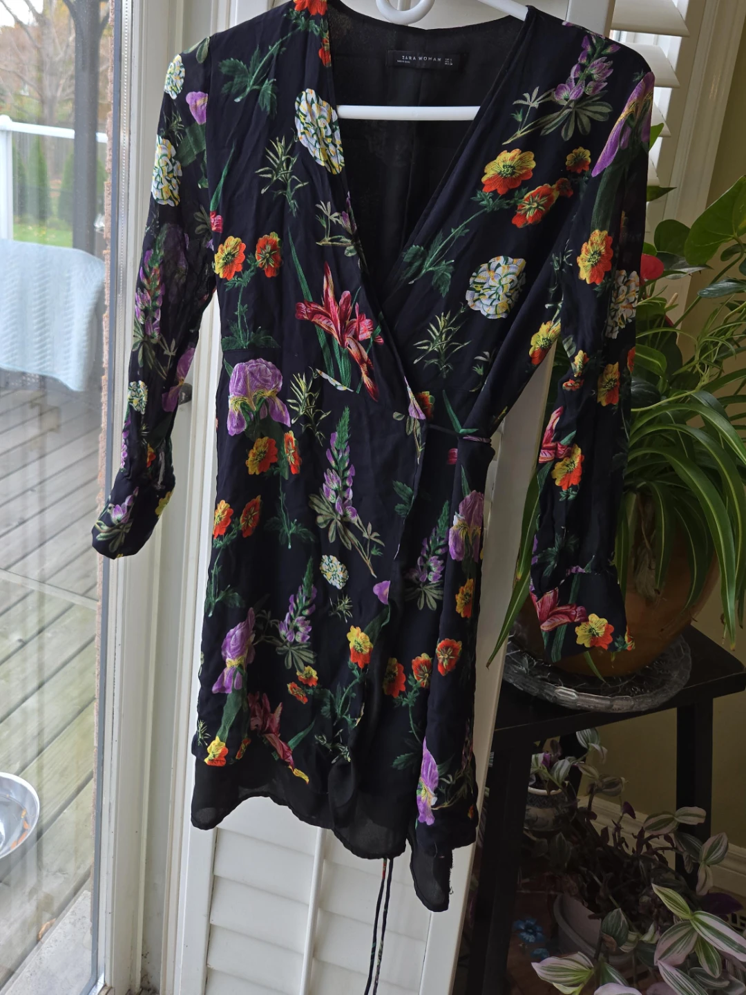 Zara Woman Floral Print Wrap Dress