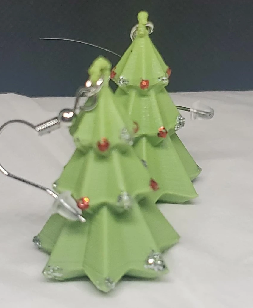 Christmas Tree Earrings - Green