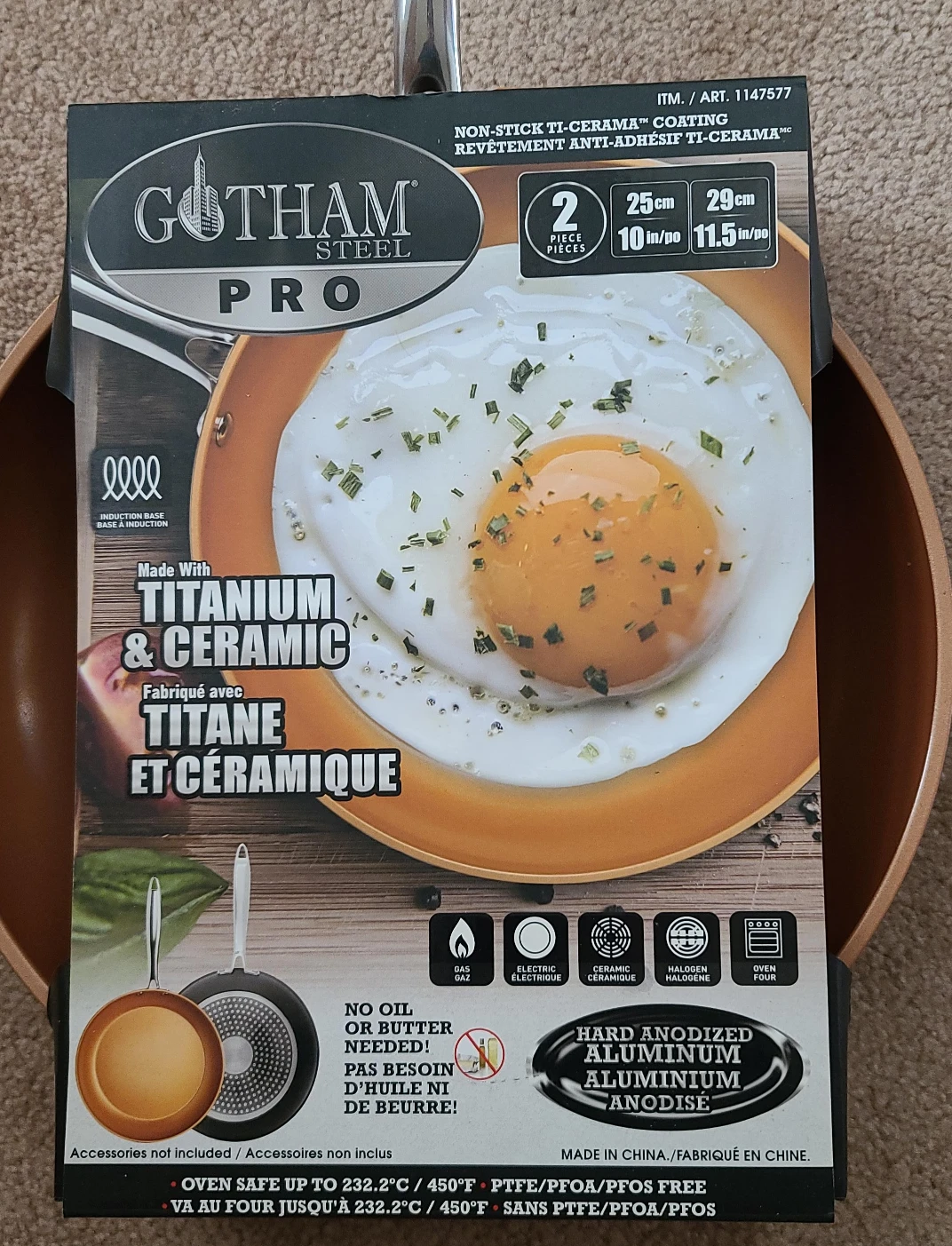 Gotham Steel Pro 2-Piece Fry Pan Set - NEW