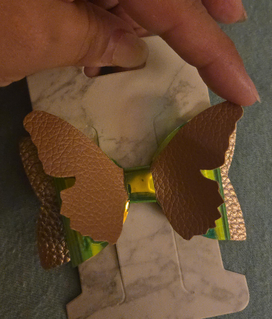 Butterfly Hair Clip - Brown & Green