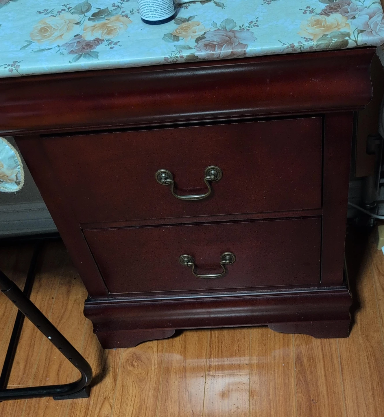 Wooden Nightstand with Two Drawers thumbnail
