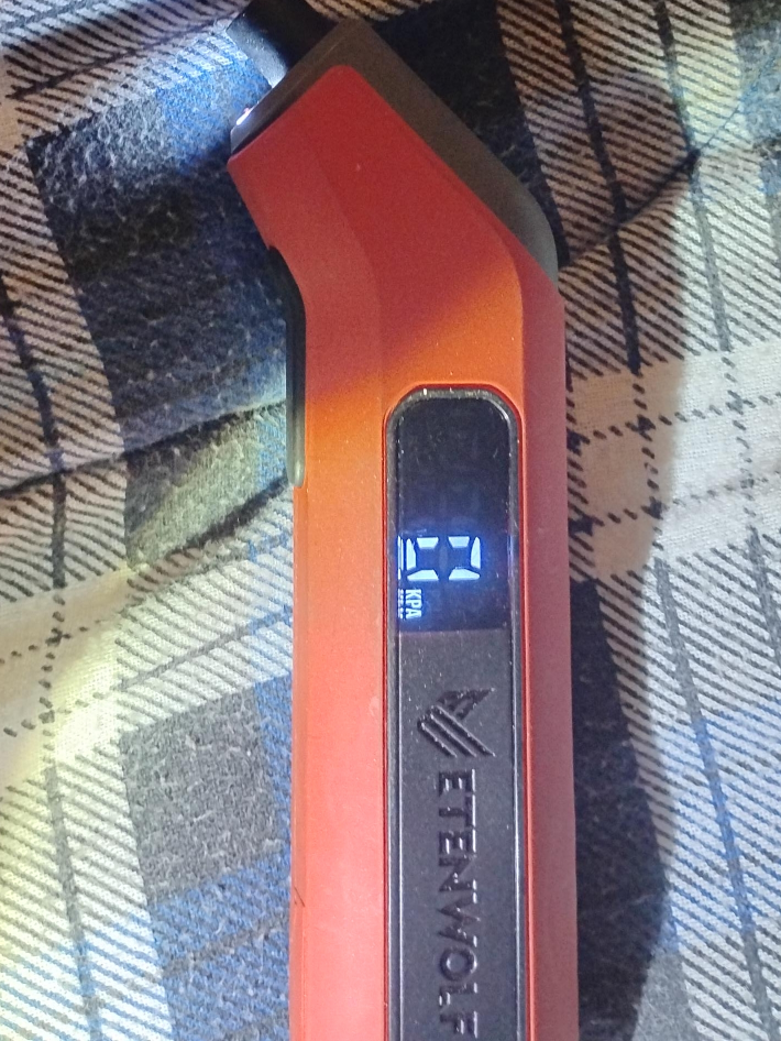 Etenwolf digital tire pressure gauge with a built in flashlight.