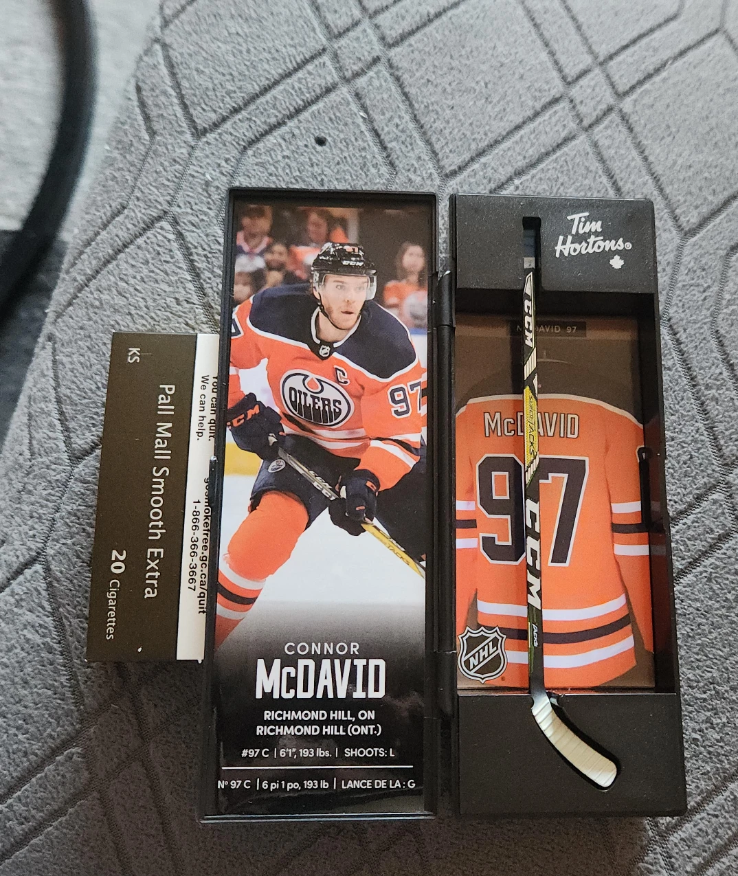 Connor McDavid & Mini Hockey Stick Tim Hortons