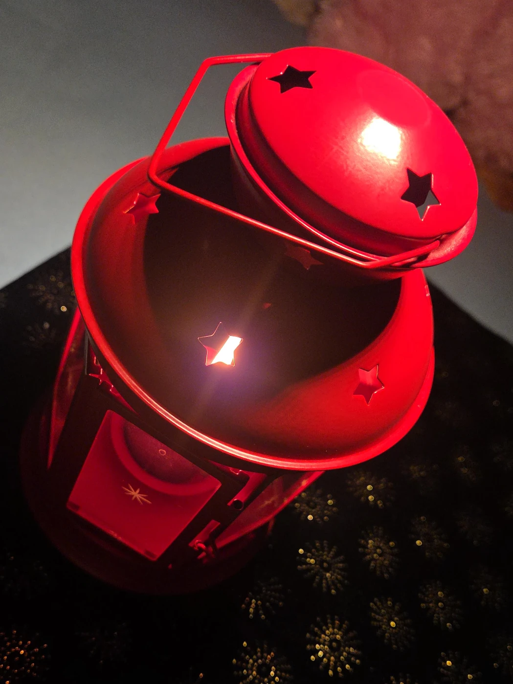 Red Metal Decorative Lantern (candle holder) Ikea