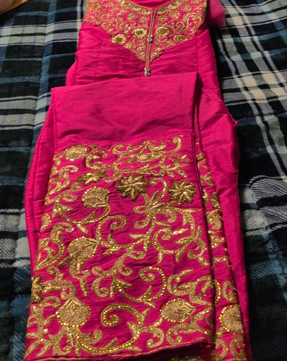 Pink Salwar Kameez with Gold Embroidery thumbnail