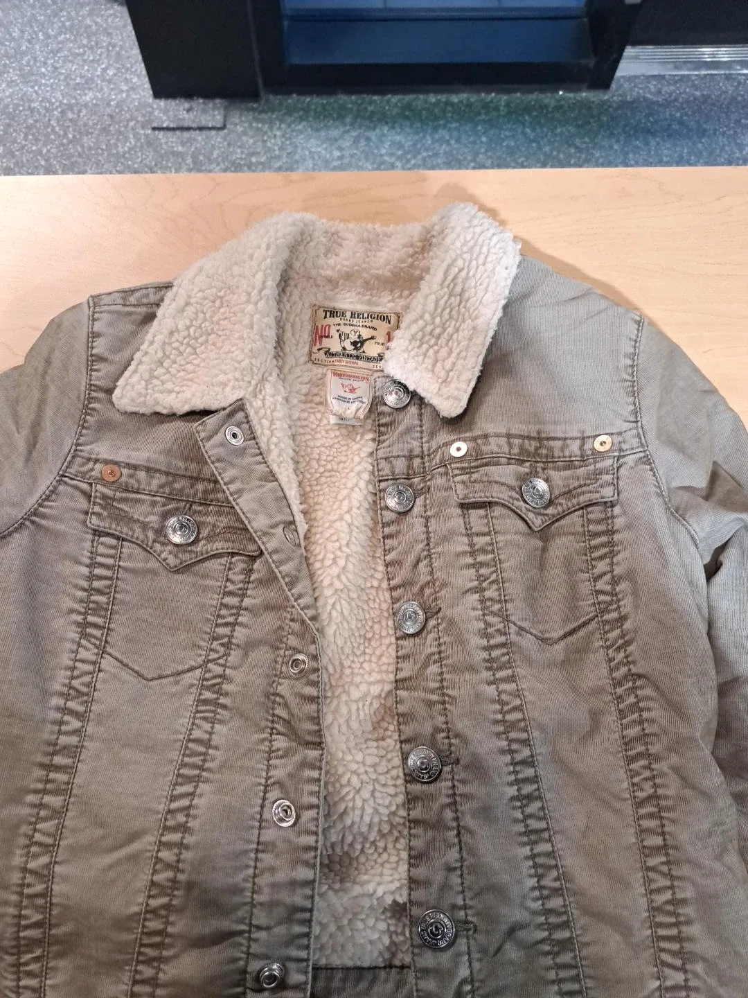 True Religion Corduroy Jacket with Sherpa Lining