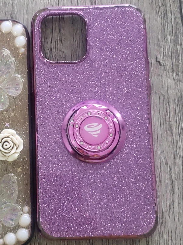 Purple Glitter Phone Case with Stand