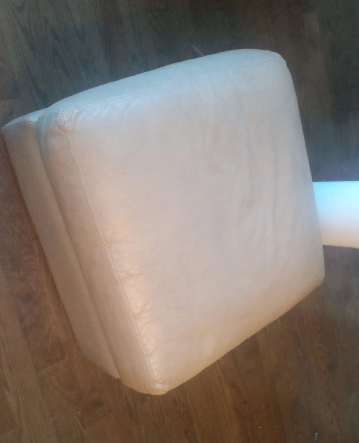 Beige Leather Ottoman thumbnail