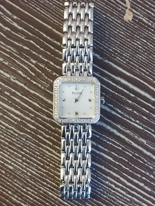 Bulova Women's Silver Watch w/ Diamonds