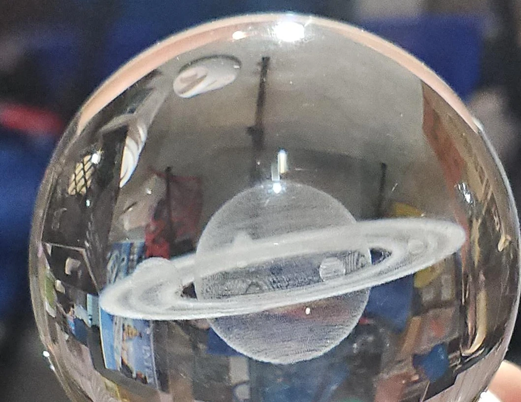 Saturn Planet Glass Paperweight