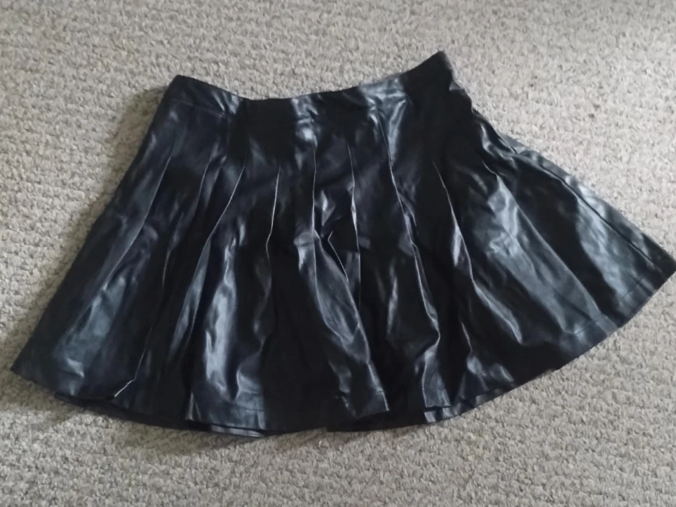 Black Faux Leather Skirt