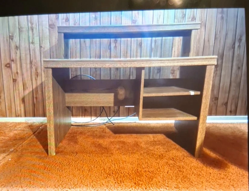 Wooden Desk with Top Shelf thumbnail