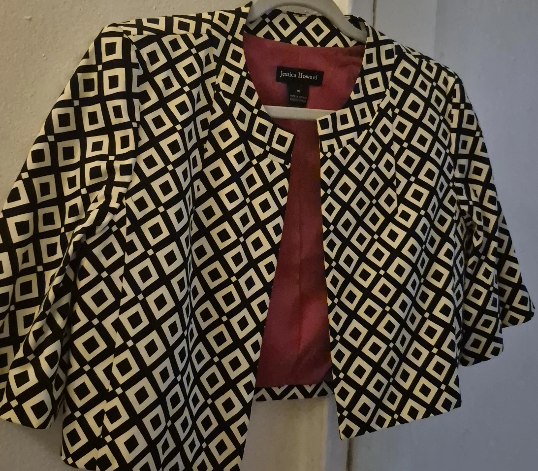 Jessica Howard Black & White Jacket - Size 10