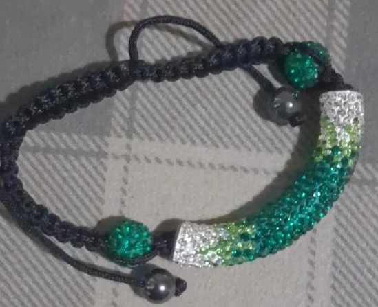 Green & Silver Beaded Bracelet