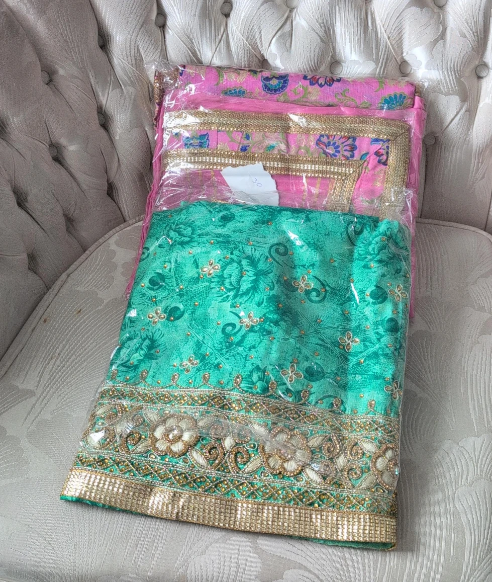 Saree - Pink and Green