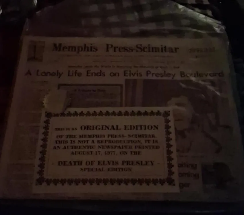 Memphis Press-Scimitar Elvis Presley Death Newspaper