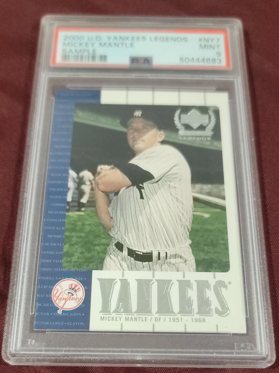 2000 UD Yankees Legends Mickey Mantle #NY7 Mint 9