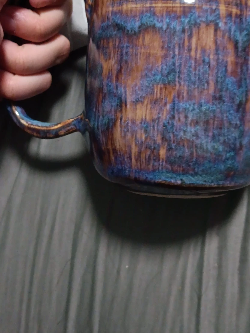 Handmade Ceramic Mug - Blue, purple & Brown