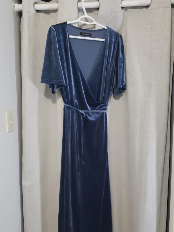 Blue Velvet Maxi Dress - Size XL