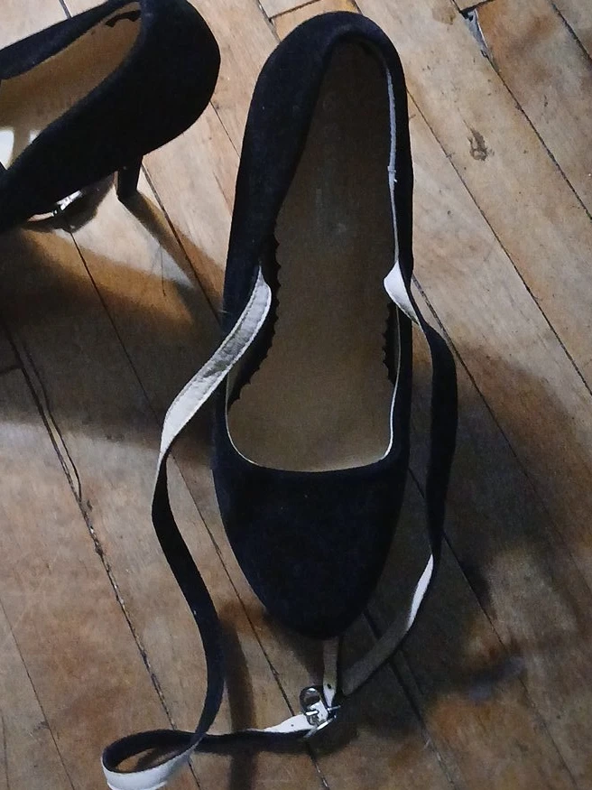 Occenta Black Suede Heels, Size 9.5
