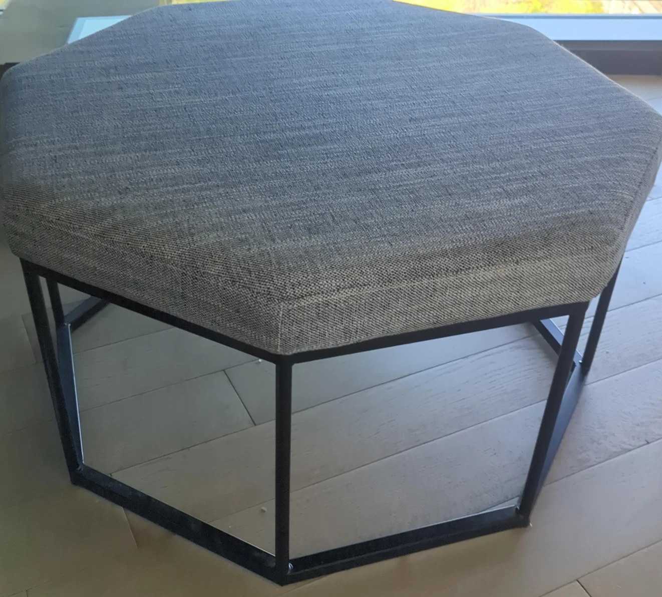 Grey Hexagon Ottoman