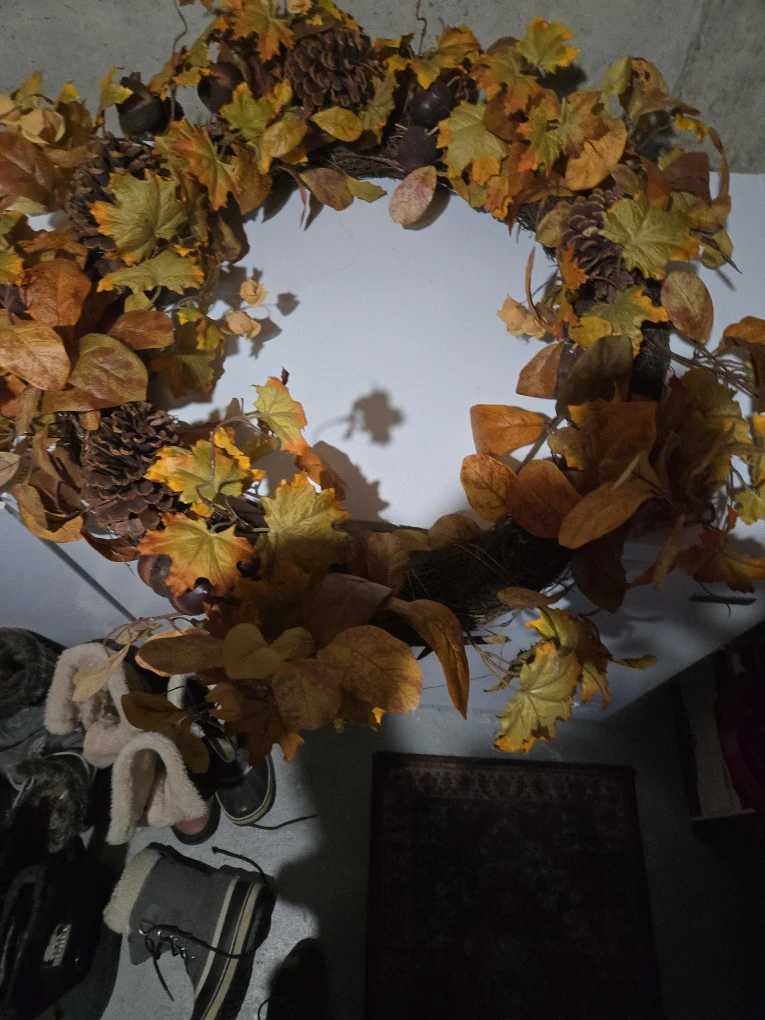 Fall Leaves & Pinecone Wreath
