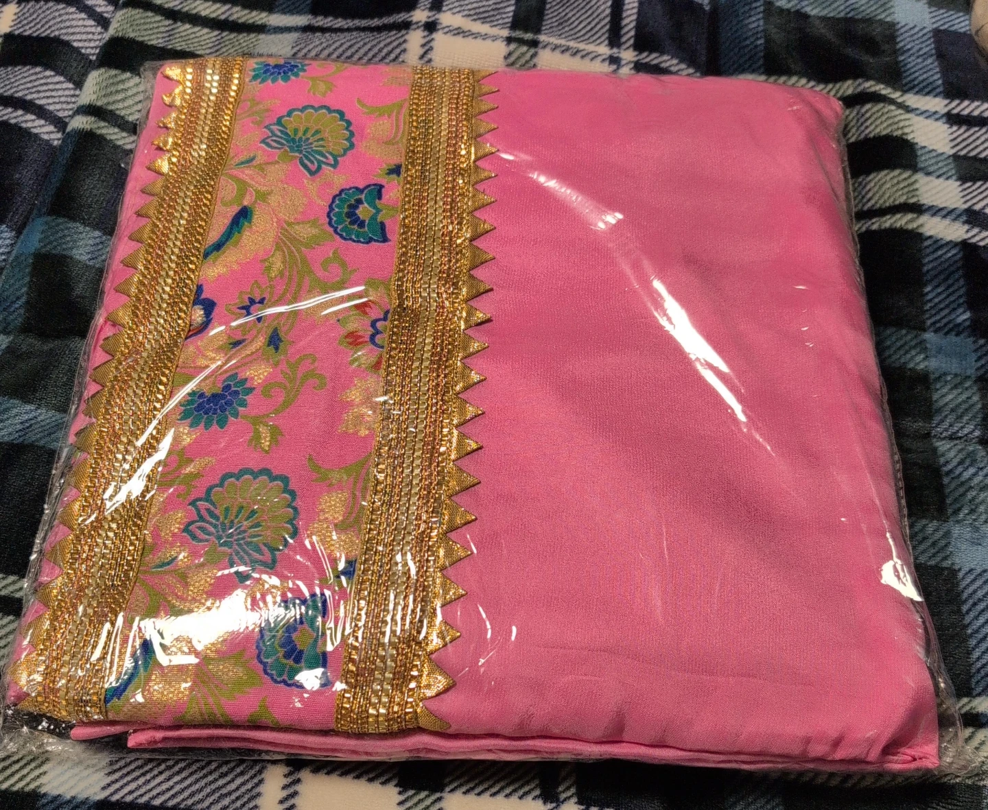 Pink Fabric with Gold Trim thumbnail