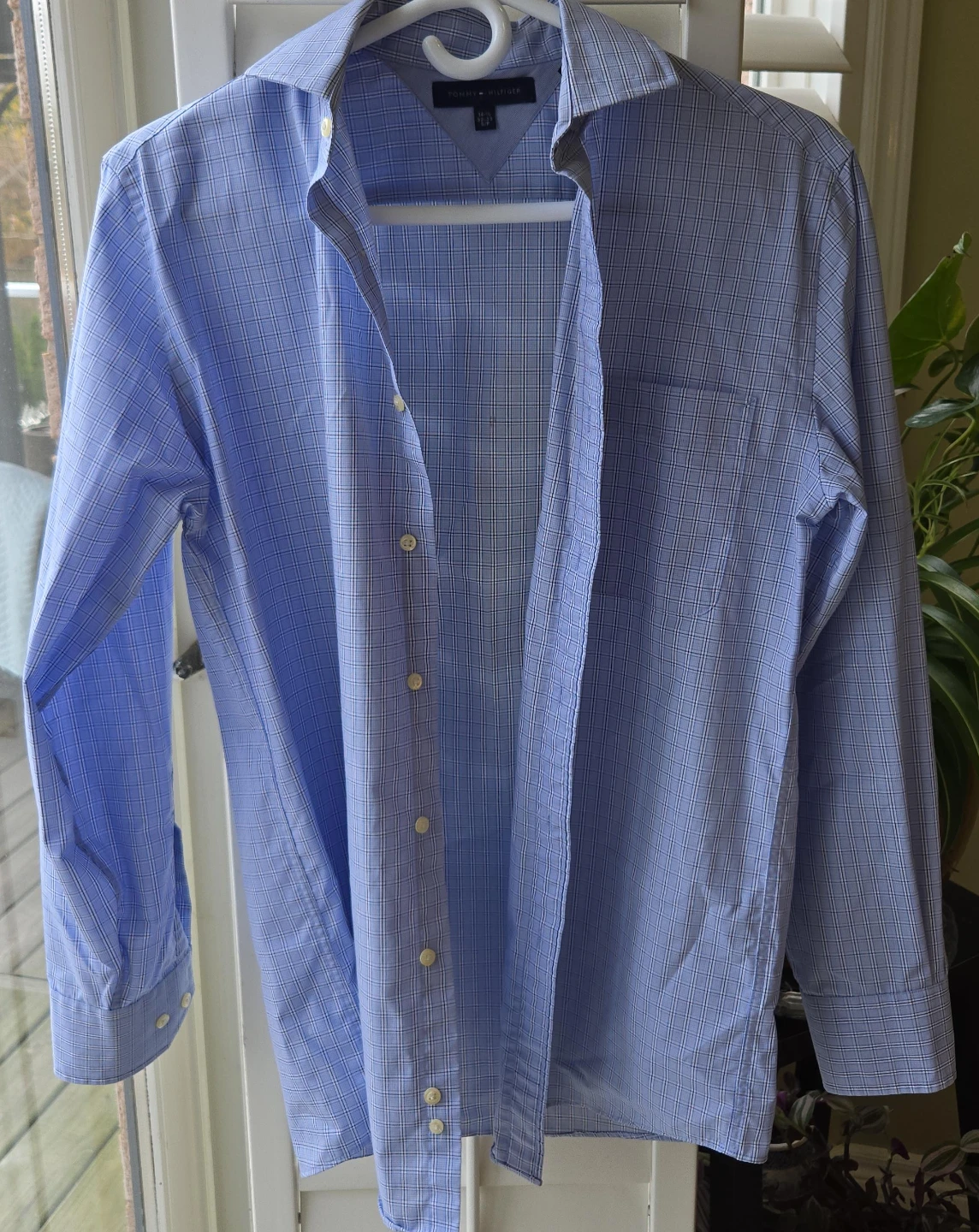 Tommy Hilfiger Blue Plaid Dress Shirt