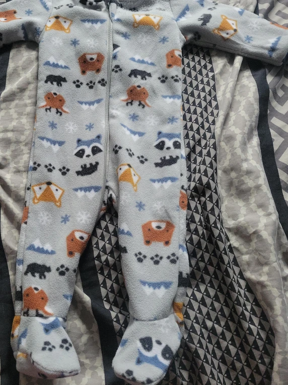 Carter's Animal Print Fleece Footed Pajamas